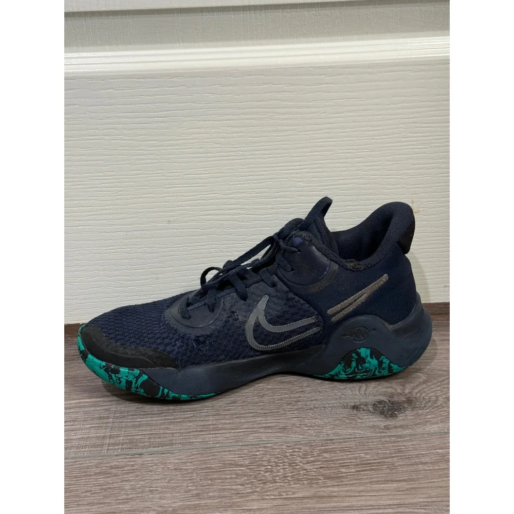 Nike Renew Elevate 2 Basketball Shoes Navy Blue Teal Marbled CW3406-402 Mens 8
